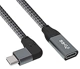 90 Degree USB C Extension Cable Short (1.6ft), Right Angle USB C 3.1 Gen2 Male to Female Adapter,...