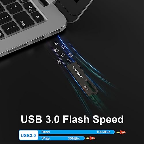 Vansuny 128GB Flash Drive Metal Waterproof USB Drive USB 3.0 Ultra High Speed Memory Stick, Portable Thumb Drive for PC/Tablets/Mac/Laptop by Vansuny - Used condition - Image 6