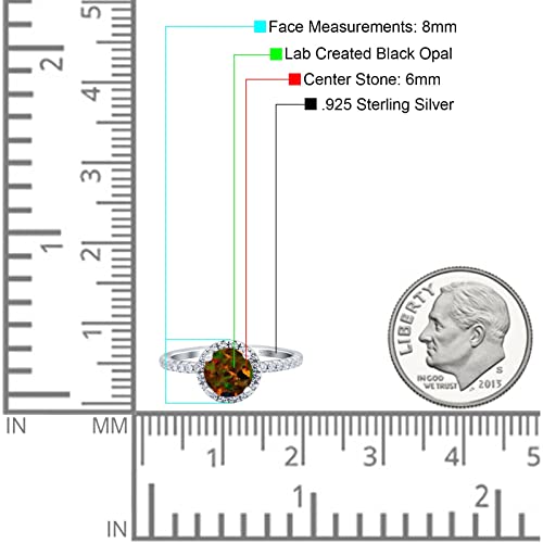 Blue Apple Co. Halo Art Deco Engagement Wedding Bridal Ring Round Simulated Cubic Zirconia 925 Sterling Silver4