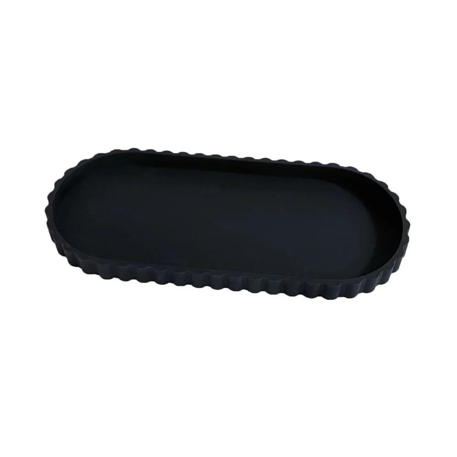 Silicone Bathroom Tray Marble Wave Edge Oval Silicone Vanity Tray