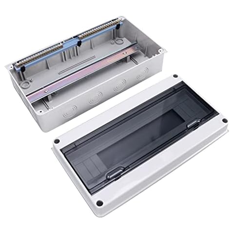 Electronic Distribution Box, 18 Way Outdoor MCB Power Boxes ABS Plastic Transparent Cover IP65 for Communication for Equipment Cover