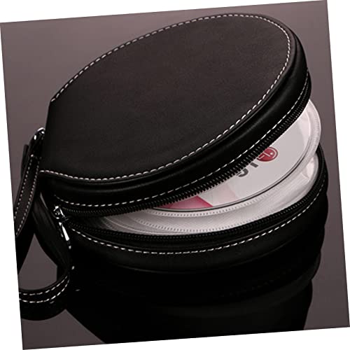Gririw 20 Dvd Storage Box Dvd Holders Storage Cases Zip Around Wallet Protector Storage Bag Large Capacity Bag Large Capacity Cd Bag Dvd Storage Wallet Cd Protector Binder Leather Black #TOP6