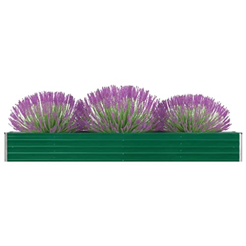 Grand pot de fleurs d'intérieur XXL 320 x 40 x 45 cm en acier galvanisé, parterre surélevé, parfait pour les terrasses, balcons et jardins – Durable et élégant