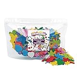 Colorations Flowers, Hearts & Bug Foam Shapes, 500 Pieces – Assorted Shapes & Sizes for Kids Crafts, Sorting Shapes Made of Thick, Precut Foam, Ideal for Schools, Daycares, & Home Use, Kids Crafts