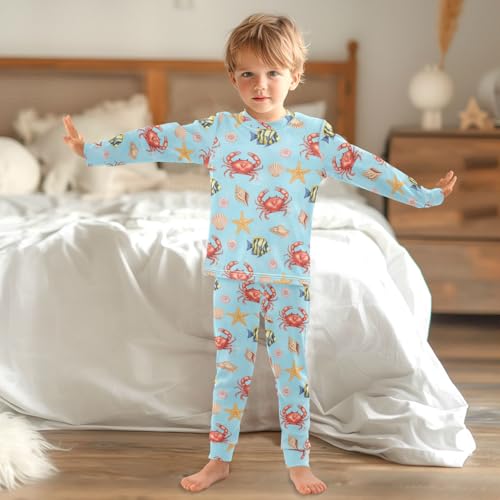 Pajama Sets Long Sleeve Marine Life Various Animals Soft Comfy Sleepwear 2 Piece PJS 3-8T 6