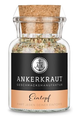 Ankerkraut Eintopf, Linsen, Bohnen und Gemüse, Gewürz-Mischung, Vielfalt für jeden Geschmack, ohne Geschmacksverstärker, lecker schmecker, 90 g im Korkenglas