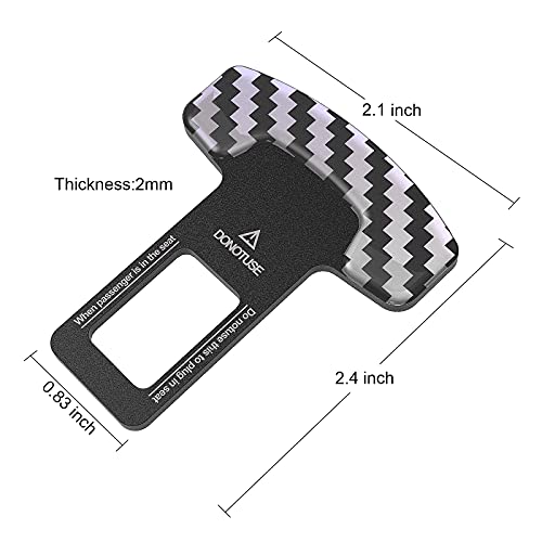 2Pcs Car Seat Belt Clips, Alarm Stoppers for Car Seats Belt Buckles, Universal Auto Metal Car Seat Belt Plugs Car Seat Belts Silencers Accessories for Most Vehicles(Black and White Ripple)