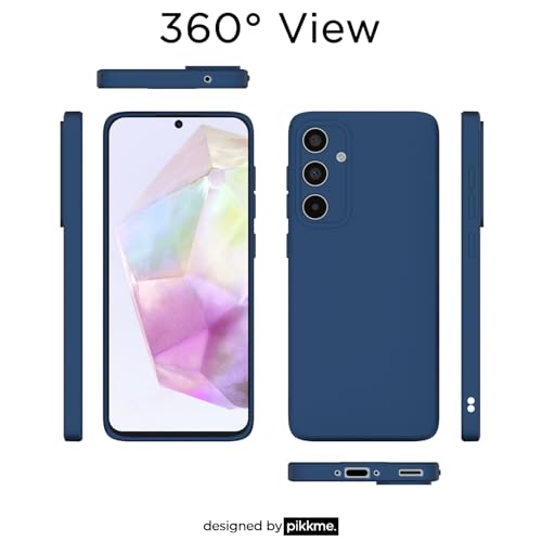 Image of Outlouders Back Cover for Samsung Galaxy A35 5G | Camera Protection | Durable Soft Matte Silicone Bumper Case (Blue)