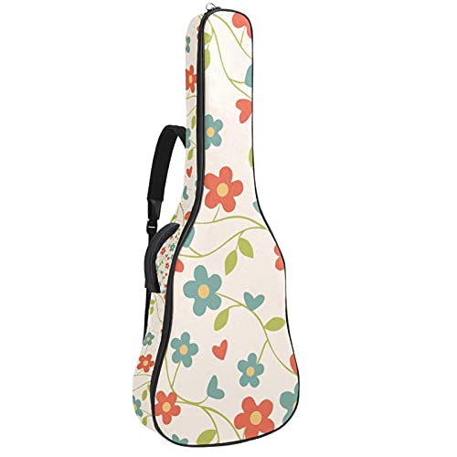 Housse de guitare imperméable avec fermeture éclair étanche et motif fleurs élégant