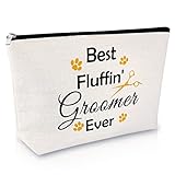 Sfodiary Dog Groomer Makeup Bag for Women Dog Salon Hairdresser Appreciation Gifts for Pet Groomer Birthday Thanksgiving Christmas Thank You Presents for Her Friends Cosmetic Bag Travel Pouch