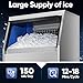 Coolski Commercial Ice Maker Machine, 150LBS/24H Ice Maker Machine with 35LBS Ice Storage Capacity, Freestanding Under Counter Ice Machine for Home Bar Office Restaurant