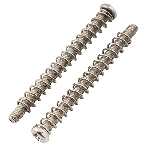 Musiclily Pro Metric M3X40mm Stainless Steel Saddle Intonation Screws and Springs Set for Imported Electric Bass Bridge Original Color (Set of 6) - Image 3