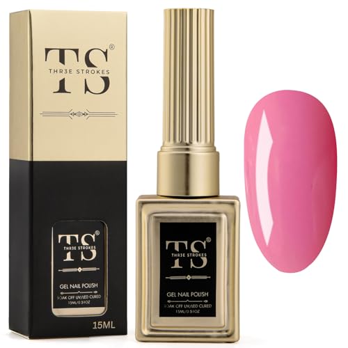 Image of THR3E STROKES Professional UV Gel Nail Polish, HEMA-FREE Lasts Upto 21 Days, Super Glossy Finish, Non-Chipping, Non-Smudging, Quick Drying Nail Polish,15 ml (66, 15ML)