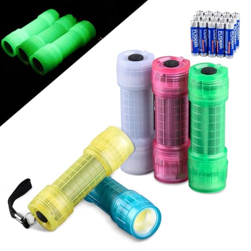 KunHe 5 Stück Fluoreszierende Mini Taschenlampe Kinder mit 15...
