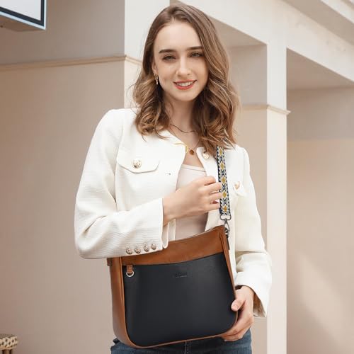 Image of 2PCS /Set Crossbody Bags for Women,Vegan Leather Hobo Purse Wallet For Women Set,Shoulder Bags With 2 Adjustable Strap