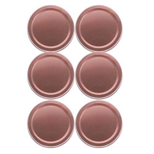 SHINEOFI 6 Tapas de Hojalata para Frascos Mason de 70 Mm, Tapas Herméticas Resistentes a Prueba de Fugas, Color Rosa Dorado, para Conservas y Almacenamiento Doméstico