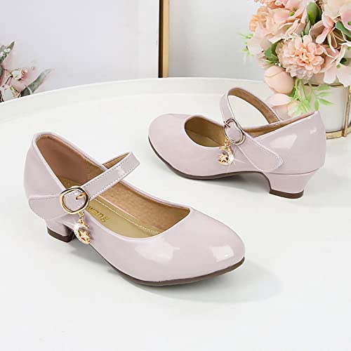 Baby Girls Kid Child Sandals Summer Shoes Leather High Heeled Shoes Sandals Princess School (Red, 13 Little Child)4