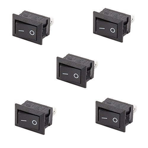 5X SPST ON/Off Black Square I/O Rocker 12V DC Switch Auto/Car/Boat Rectangular