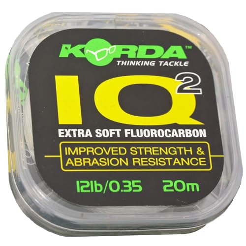 Korda IQ2 Extra Soft 0,35mm 12lbs 20m - Vorfachschnur zum Karpfenangeln, Schnur für Karpfenvorfächer, Karpfenvorfach