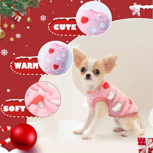 2-teiliges Hundekleid mit Teetasse, niedlicher Fleece-Welpenpullover für kleine Hunde (Größe XXS)