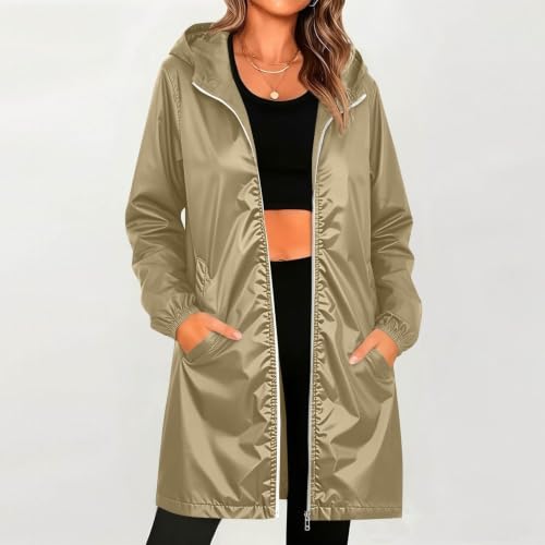 Chaqueta de agua ligera con capa exterior a prueba de viento para mujer 4