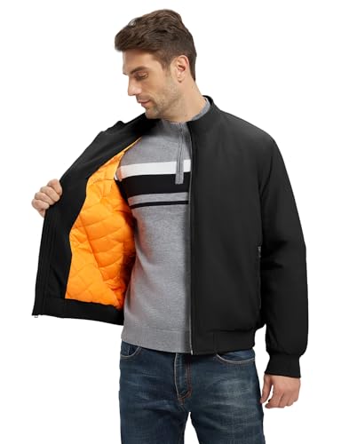 Rdruko Men's Winter Lightweight Bomber Jackets Windbreaker Golf Casual Fall Water Resistant Stylish Quilted Coat3