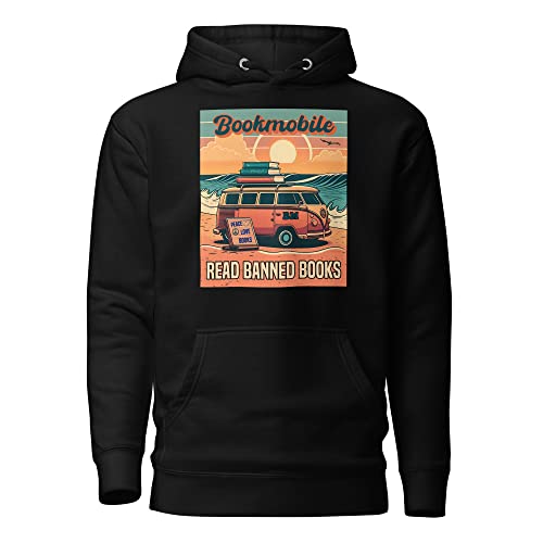 Read Banned Books Bookmobile Hoodie, Beach Read Hoodie Black