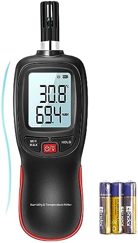 WT83 Temperature Humidity Meter, High Precision Thermometer Hygrometer with Ambient Dew Point Wet Bulb Temperature Indoor Outdoor, Max/Min Data Hold, 1000 Sets Data Log, Batteries Included