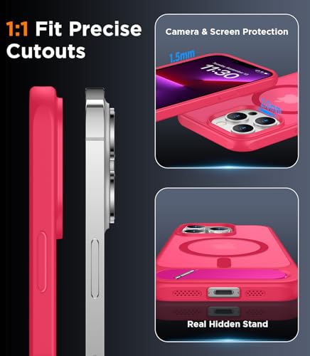Image of Magnetic Compatible with iPhone 13 Pro Max Case, [Built-in Invisible Kickstand][Compatible with MagSafe][Military Grade Shockproof] Slim Translucent Matte Phone Case for iPhone 13 Pro Max 6.7 inch