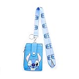 G-Ahora Stitch PU Leather Badge Holder with Stitch Lanyard ID Credit Card Holder Wallet(PULY Stitch)