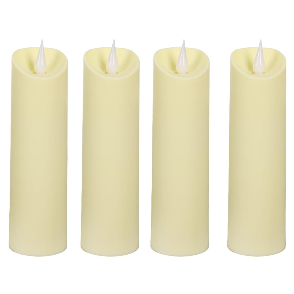 YATAI Flameless Pillar Candles, Battery Operated LED Light Floating Candles, Realistic Flickering Led Candle for Home Decor, Safe & Long-Lasting Moving Flame Fake Candles Light for Decoration (4)