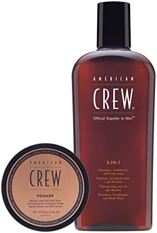 American Crew Regimen Pomade Duo, Hair Gifts For Men With 3-in-1 Shampoo, Conditioner, Body Wash & Pomade for Styling (2 x Full Size)