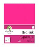 Hot Pink Cardstock - 8.5 x 11 inch - 65Lb Cover - 50 Sheets