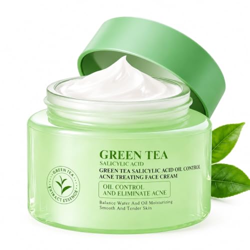 Jiakale Green Tea Face Cream jar — a 1 oz oil-control moisturizer with salicylic acid