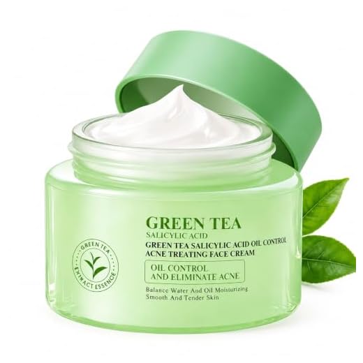 Jiakale Green Tea Face Cream,Oil Control Balancing Moisturizer for All Skin