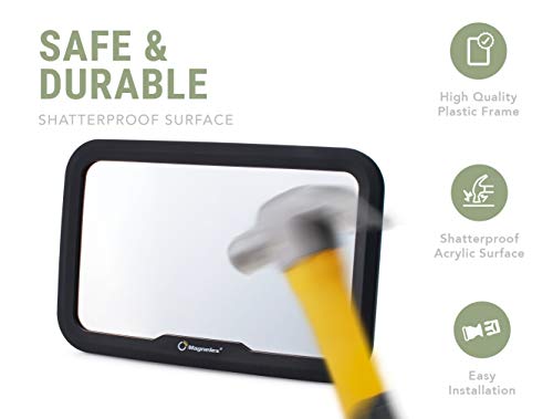 image for Magnelex Baby Car Mirror for Rear-Facing Infants and Toddlers. Wide Cr