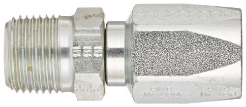 Image of EATON Weatherhead 21306N-106 Male Pipe Rigid Fitting, AISI /SAE 12L14 Carbon Steel, 5 /16 inch Hose ID, 3 /8 inch Pipe Size