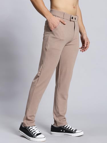 Image of VALLEY Casual Textured Slim Fit Trousers, Side Pockets