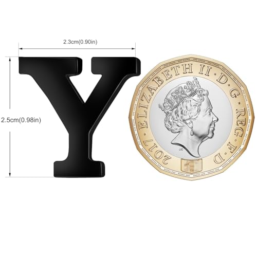 Image of HONEY BEAR Initial Alphabet Letter Lapel Pins Collar Badge Brooches for Mens /Womens Shirt Dress Decoration Black