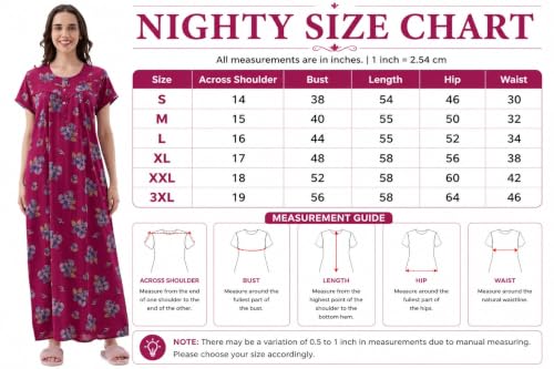 Image of AV2 Women Printed Alpine Nightwear Nighty Maxi - 7285