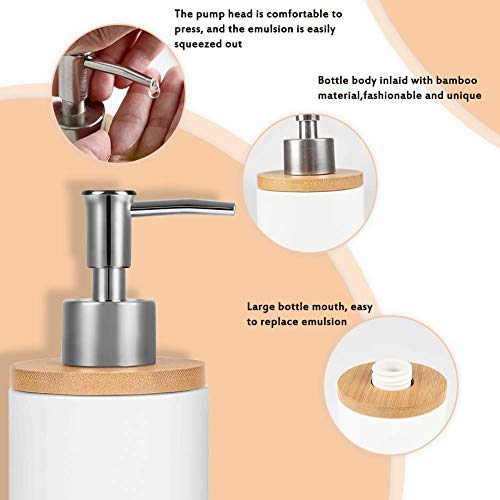 Natheeph Ceramic Soap Dispenser Refillable Liquid Lotion Dispenser Bottle For Kitchen Or Bathroom Countertops (White) #TOP5