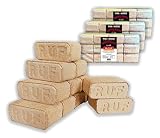 PINI Briquetas de madera de haya 100% de madera de haya RUF para chimenea, horno, barbacoa, hoguera de leña (30 kg)