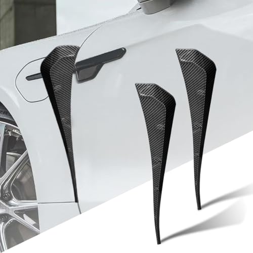 2PCS Car Fenders Side Vents Sticker, TPU Waterproof Car Spoiler Kit, Air Flow Intake Hole Grille Protection Cover, Universal Side Vents Decorative Accessories for Most Cars (Carbon Fiber)