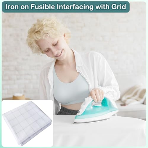 Yamamine Grid 2" Gridded Fusible Interfacing - 59" x 4.37 Yds,Nonwoven Layout Grid Iron on Interfacing Lightweight Fusible Interfacing with Grid Lines Pre-Printed for Quilting,Sewing,Crafts Supplies by Yamamine - Image 2
