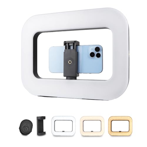 Smartphone Video Rig with Light, Handheld Ring Selfie Light Kit,