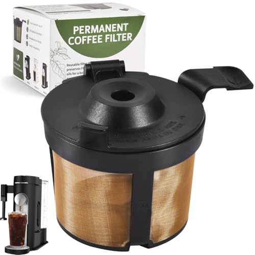 Permanent Coffee Filter Replacement for Ninja PB051/PB040/PB041ST-Reusable Gold 304 Stainless Steel Mesh - Eco-Friendly Coffee Pod Accessory - Compatible with Ninja Pods & Grounds Coffee Maker