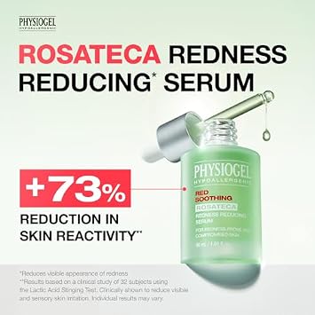 PHYSIOGEL Rosateca Serum & Correcting Cream Duo - Redness Reducing Serum & Cream with Troxerutin, Reduces Visible Redness & Support Skin Barrier, Suitable for Oily & Sensitive Skin