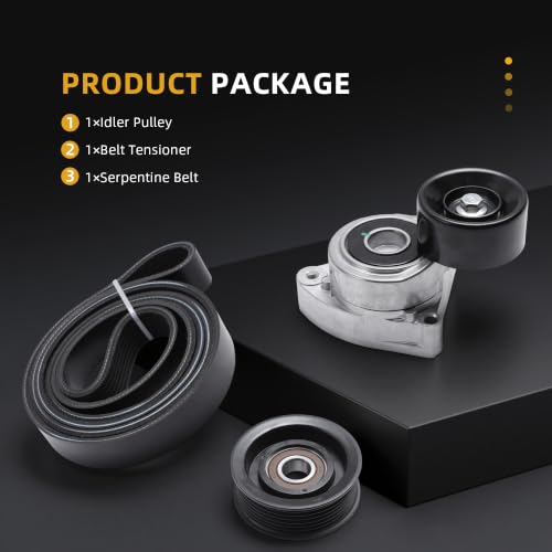 Image of Belt Tensioner Serpentine Belt Idler Pulley Kit Fit for Honda CR-V 2012-2014 L4 2.4L - GAS, OE#38278, 38278M, 36769