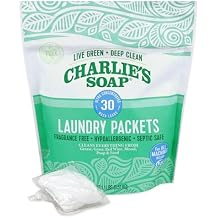 Charlies Soap Fragrance Free Powdered Laundry Detergent Packets 30 Pods 1 Pack...