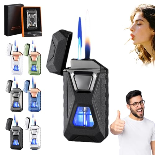 Encendedor dual flamígero activado por voz recargable USB miniatura 1